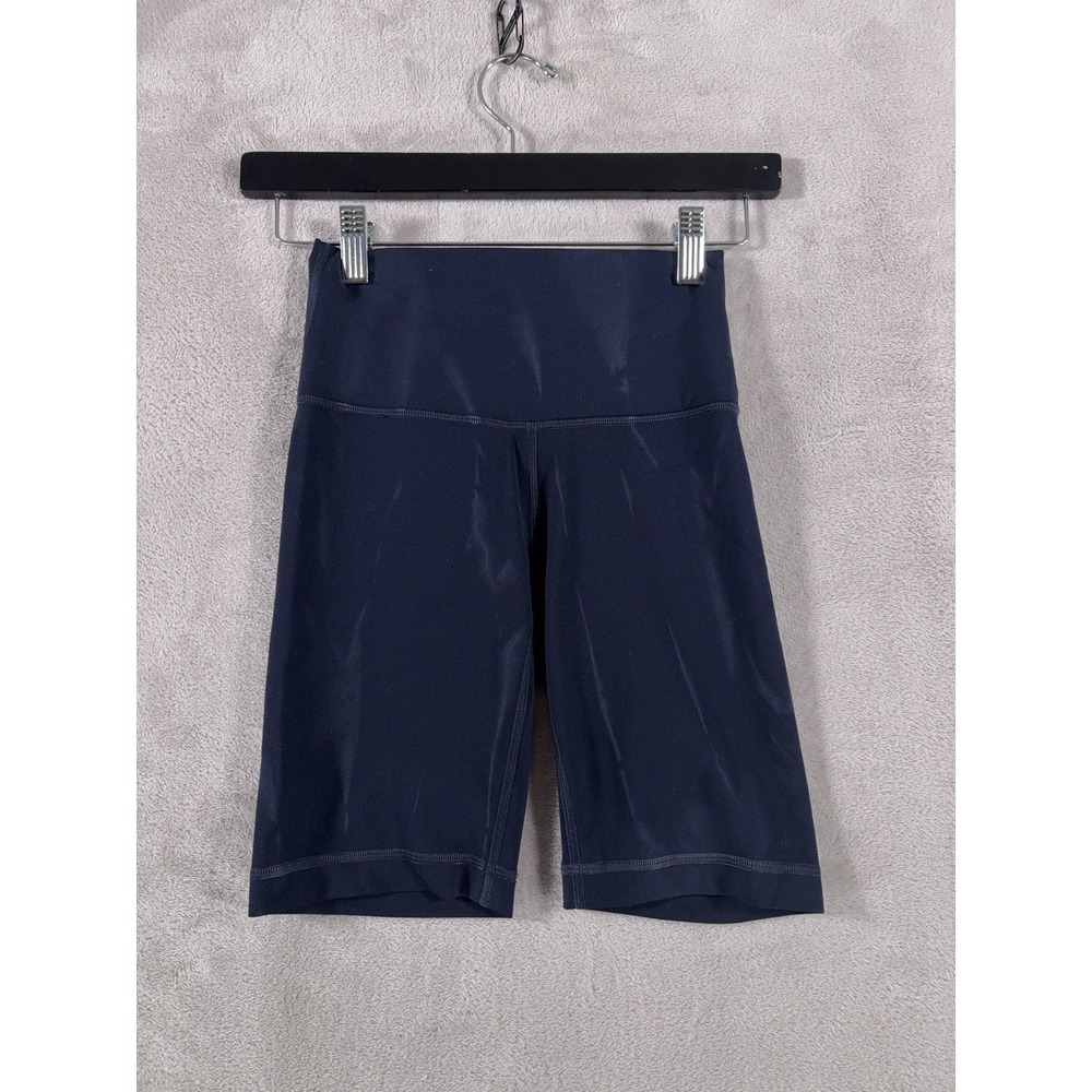 Lululemon Wunder Train High Rise Shorts Womens 2 Sun Bleached True Navy